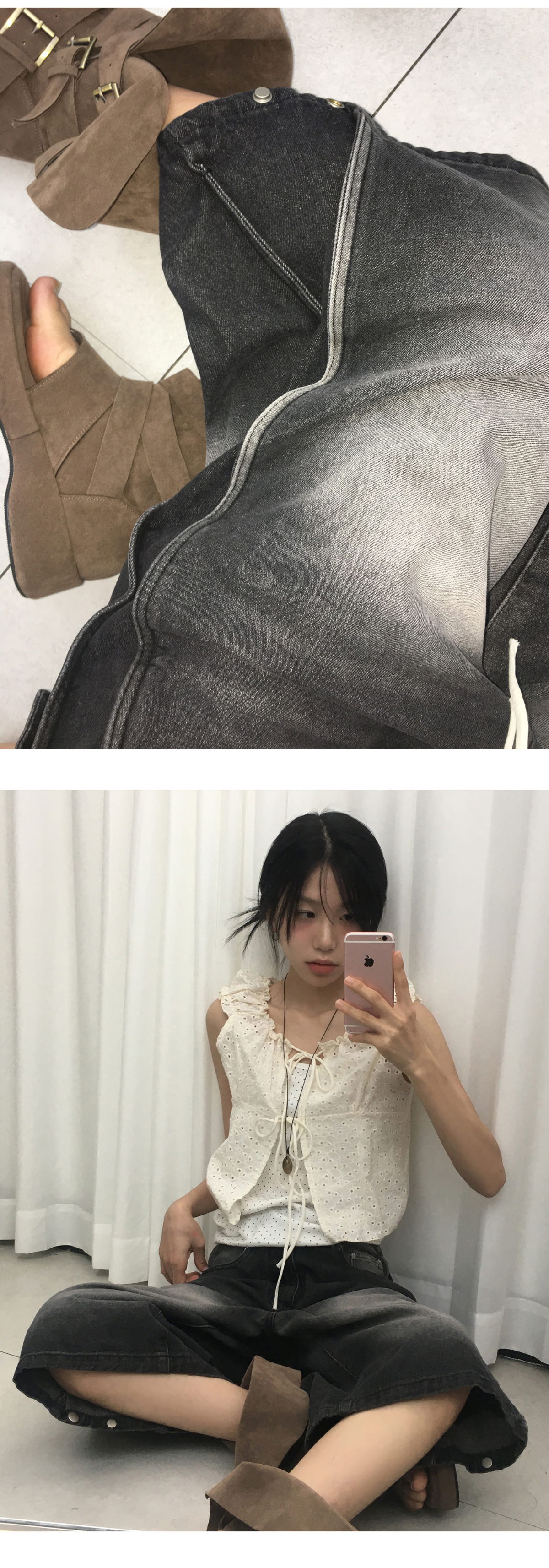 긴팔 티셔츠 모델 착용 이미지-S1L7