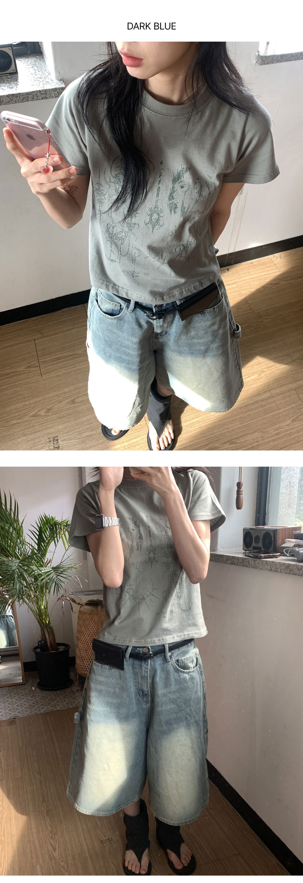 멜빵 스커트/바지 모델 착용 이미지-S1L8