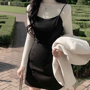 리느 스웨이드 뷔스티에 미니 원피스