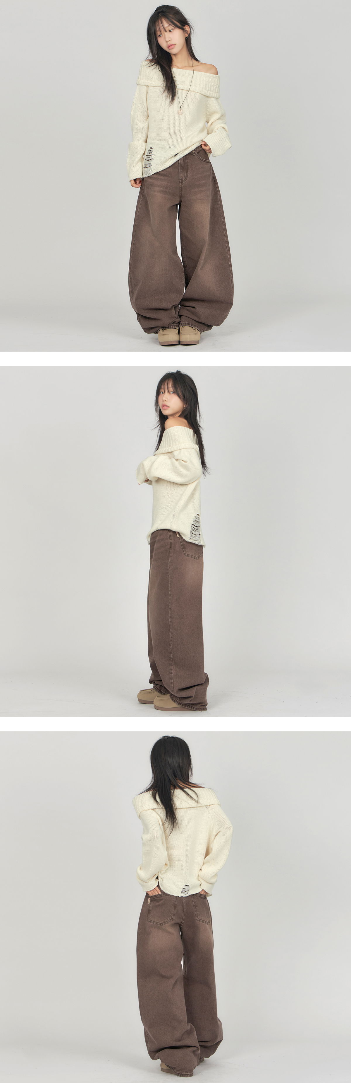 긴팔 티셔츠 모델 착용 이미지-S1L13