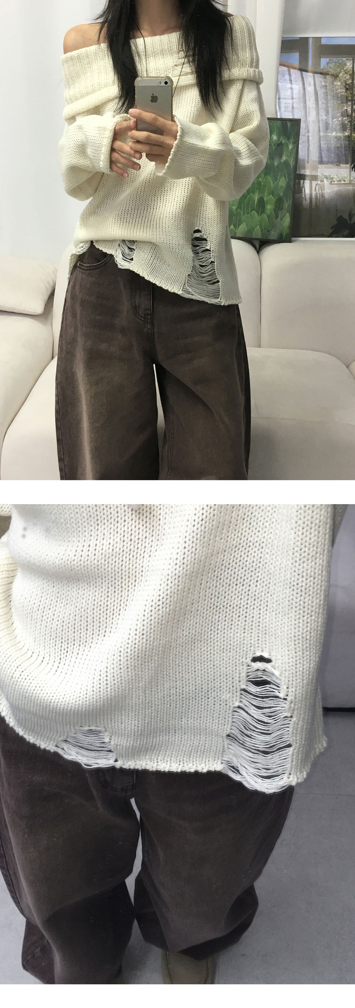 긴팔 티셔츠 모델 착용 이미지-S1L10