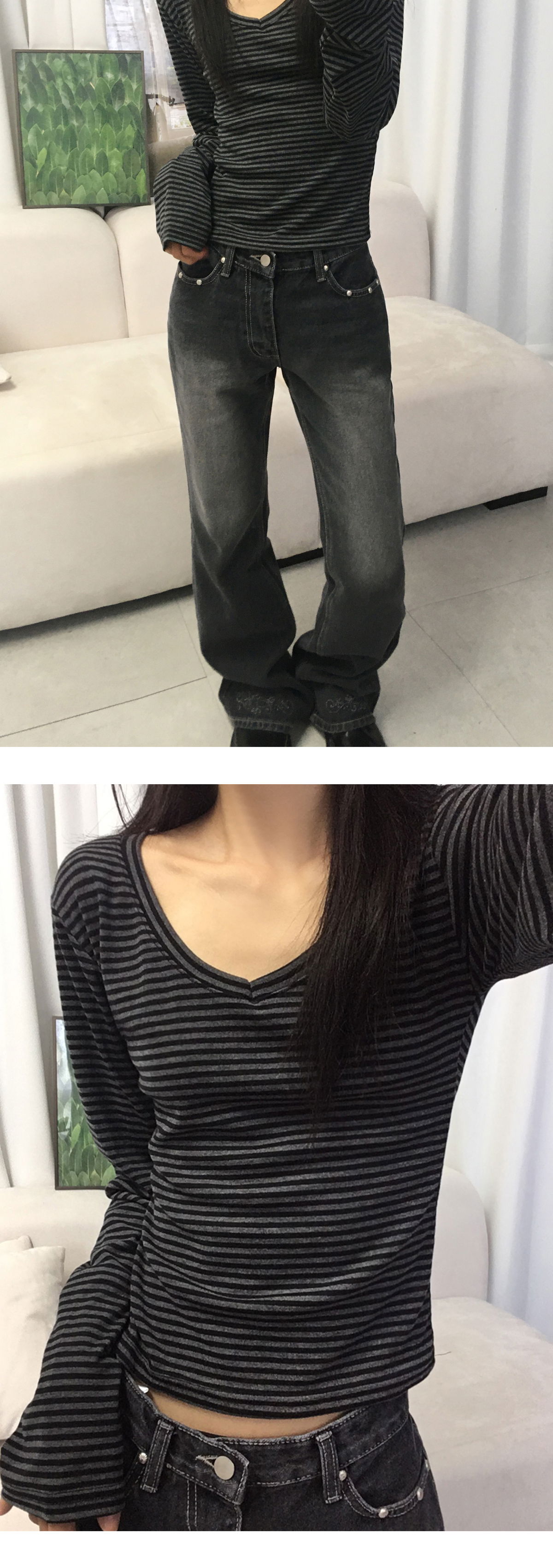 긴팔 티셔츠 모델 착용 이미지-S2L9