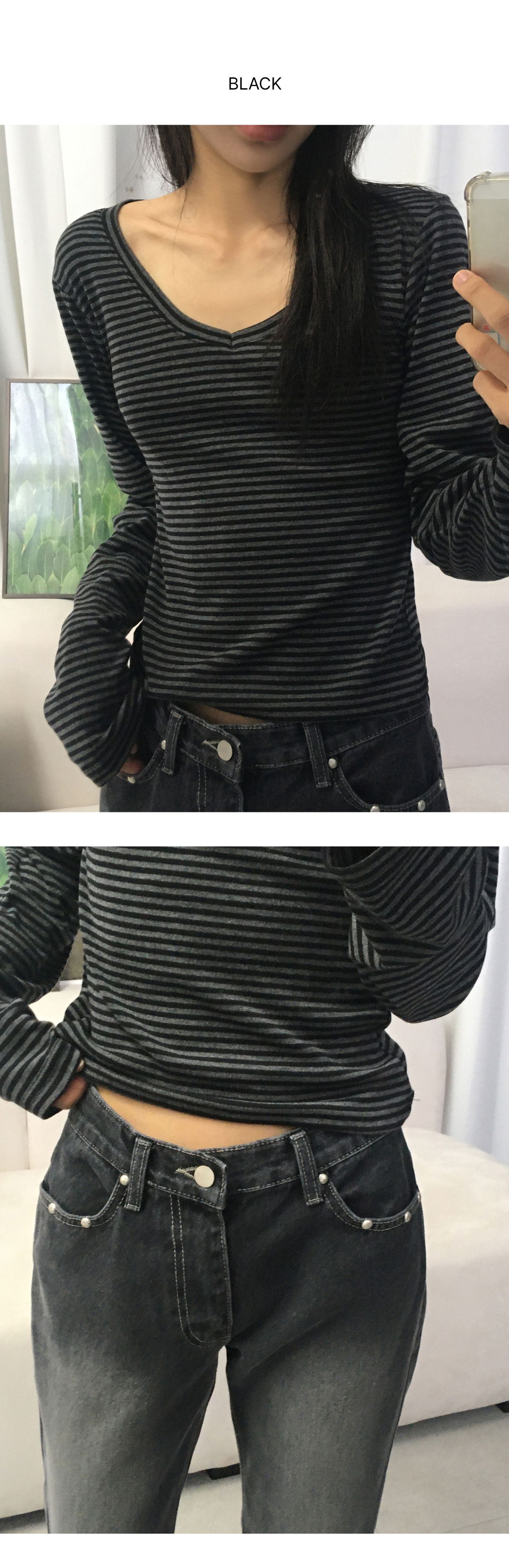 긴팔 티셔츠 모델 착용 이미지-S2L10