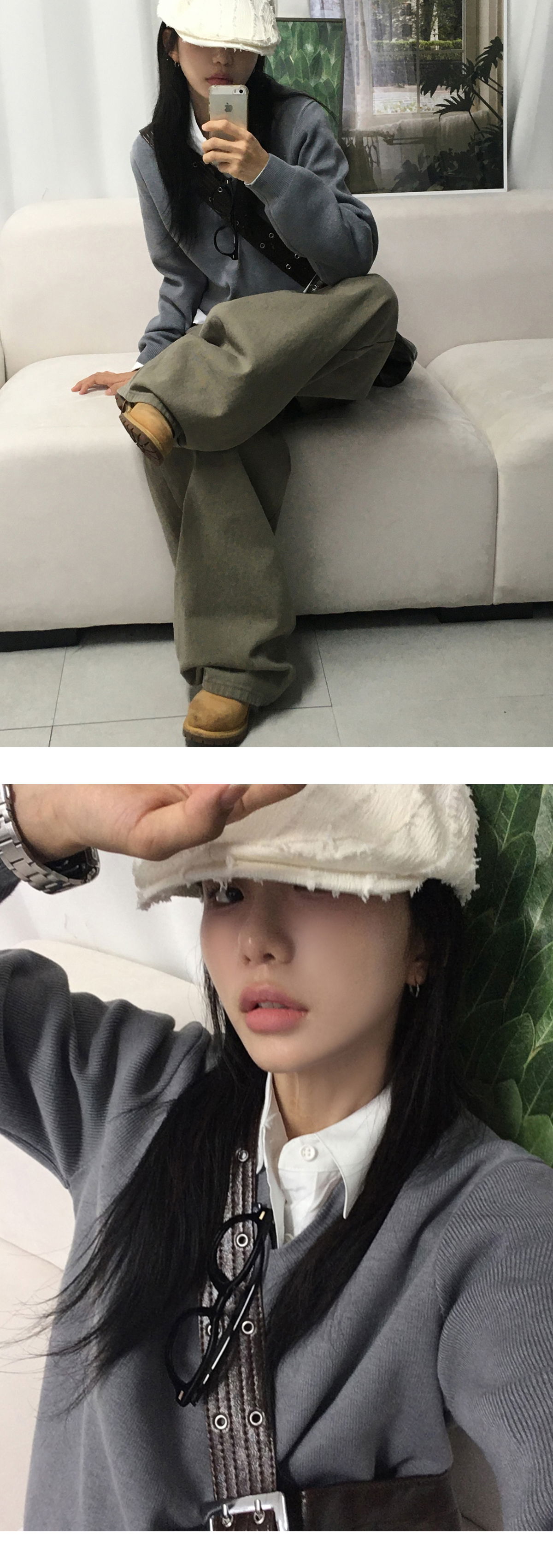 긴팔 티셔츠 모델 착용 이미지-S1L10