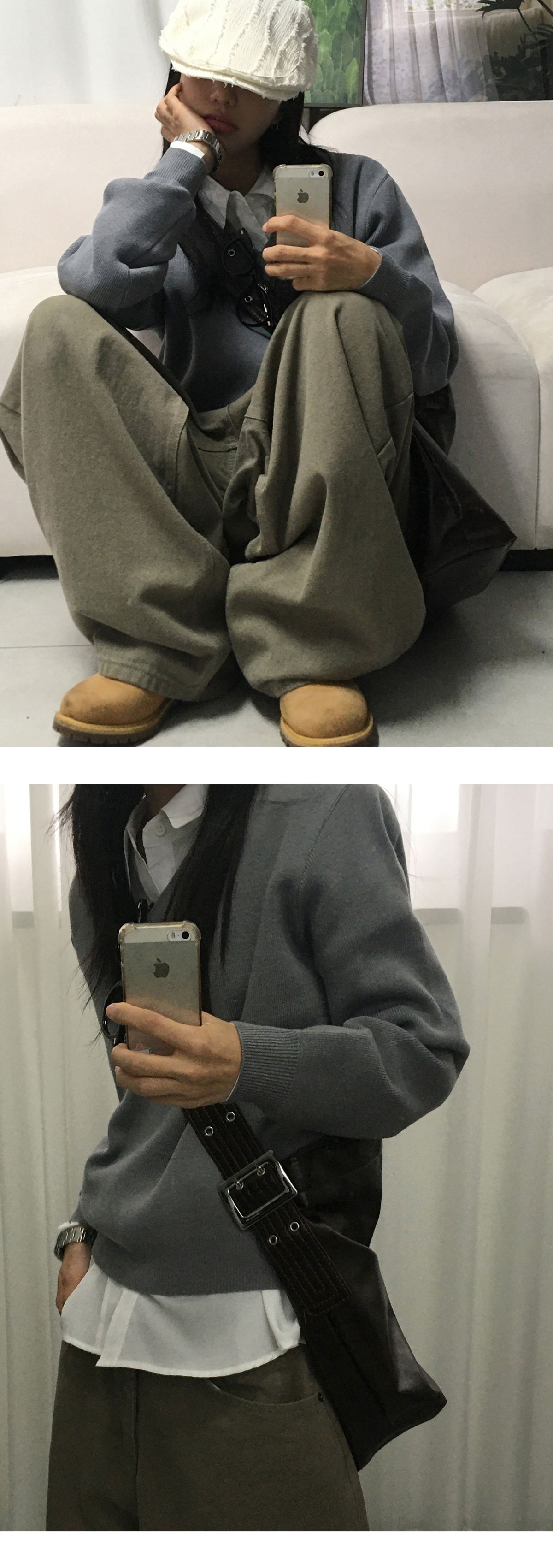 긴팔 티셔츠 모델 착용 이미지-S1L8