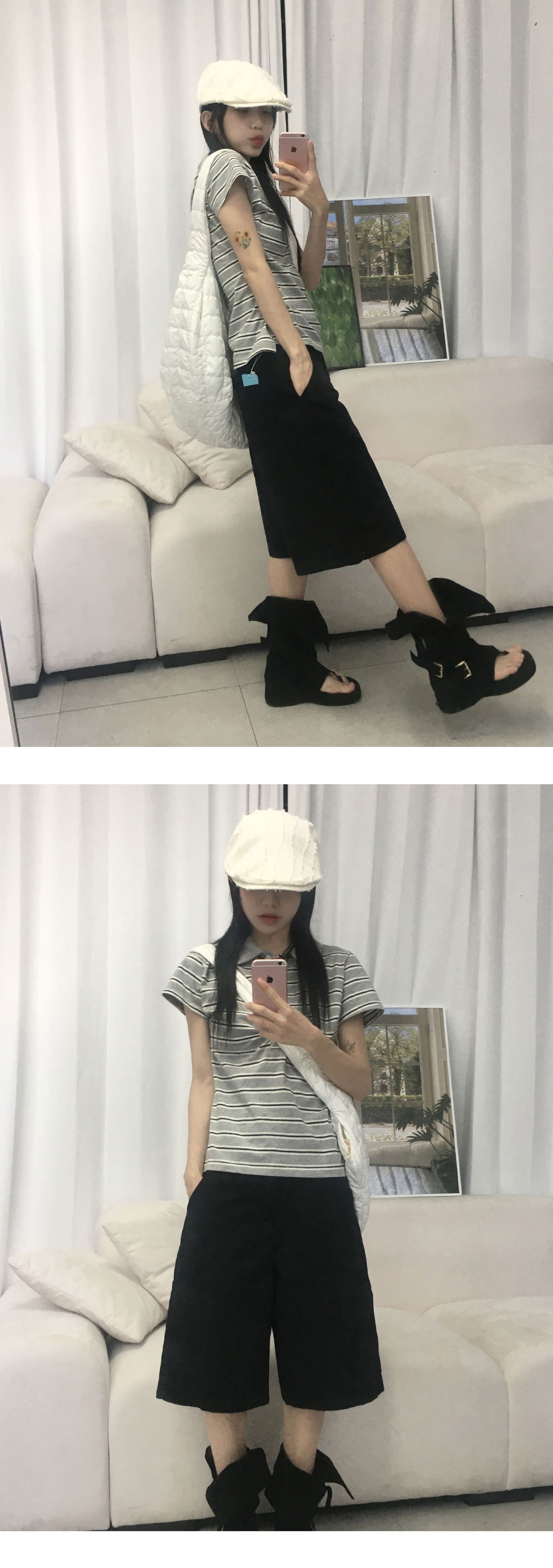 반팔 티셔츠 모델 착용 이미지-S1L9