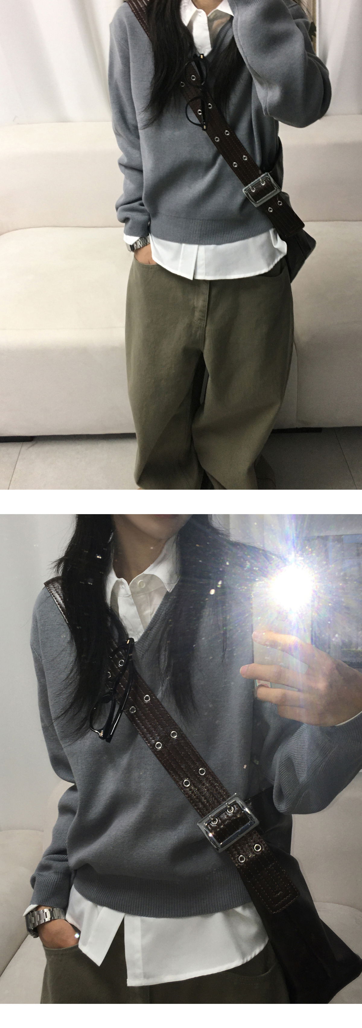 블라우스 모델 착용 이미지-S1L18