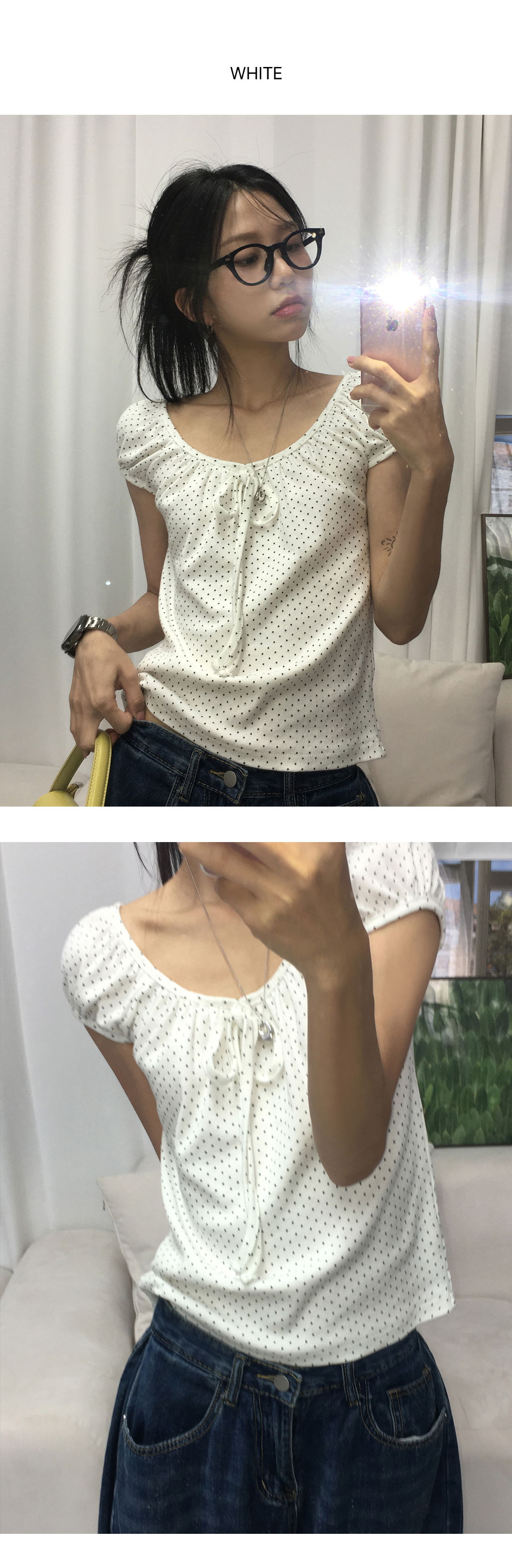 반팔 티셔츠 모델 착용 이미지-S1L16