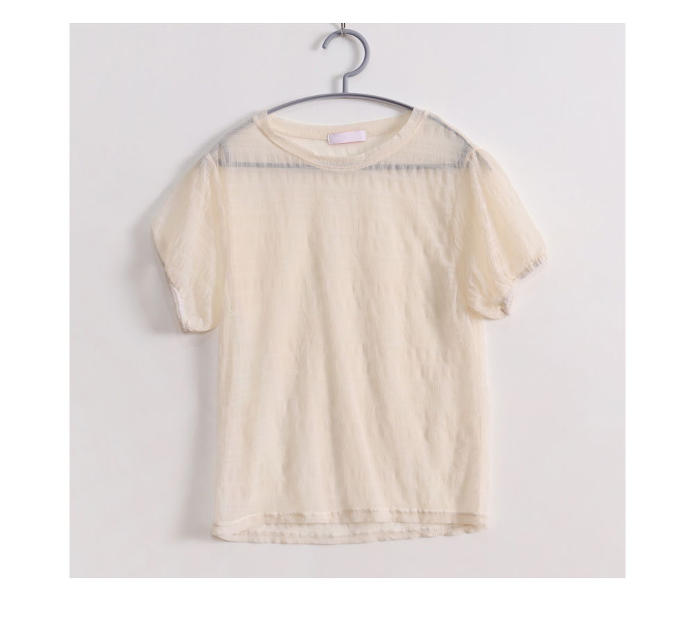 반팔 티셔츠 크림 색상 이미지-S1L4