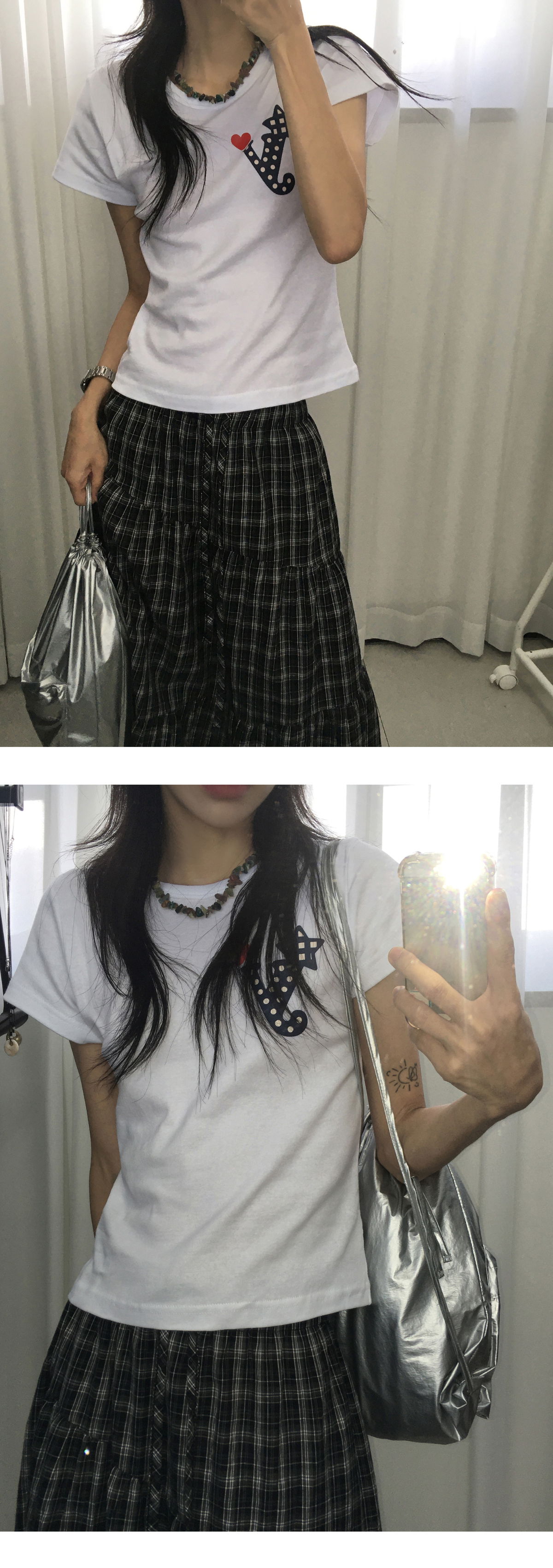 반팔 티셔츠 모델 착용 이미지-S1L11