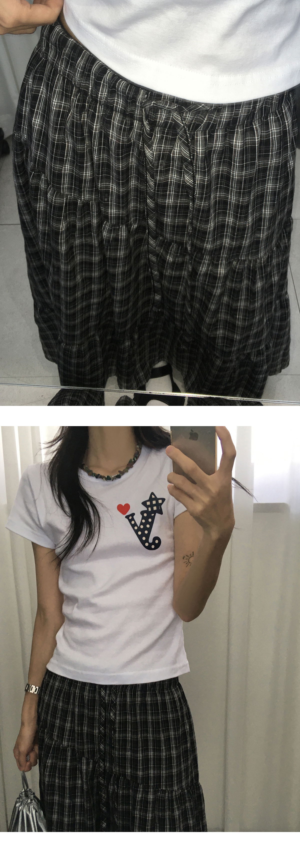 반팔 티셔츠 모델 착용 이미지-S1L9