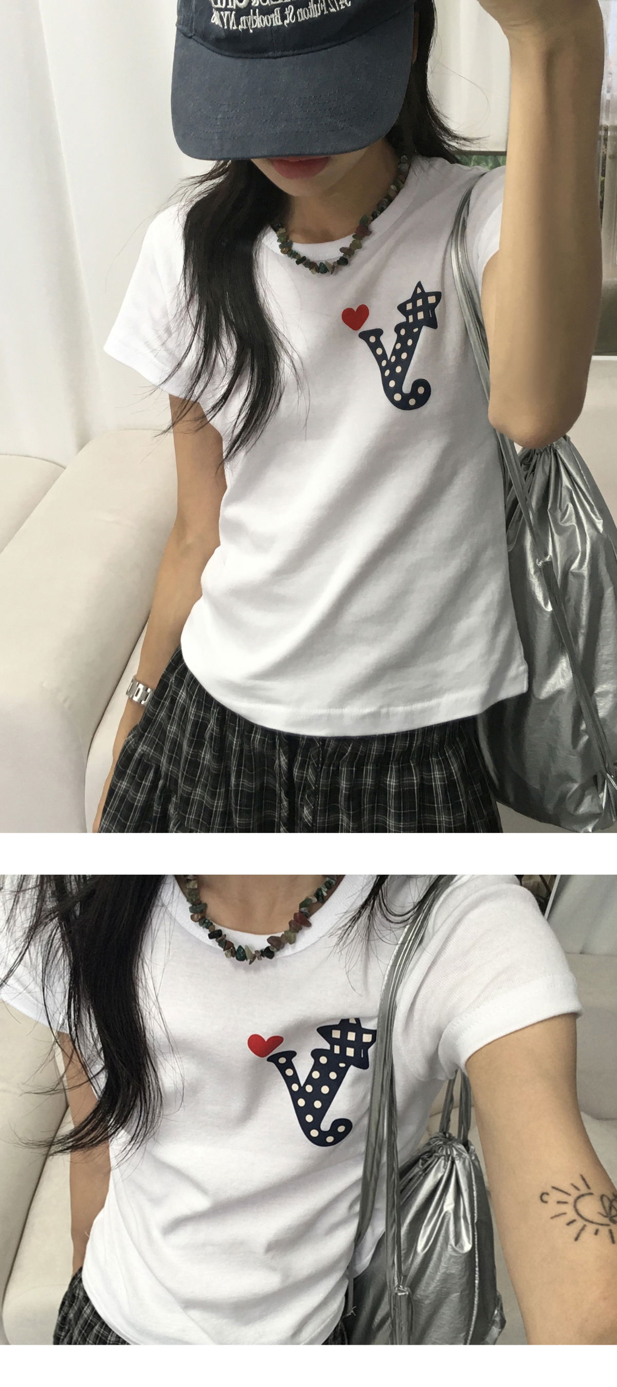 반팔 티셔츠 모델 착용 이미지-S1L13