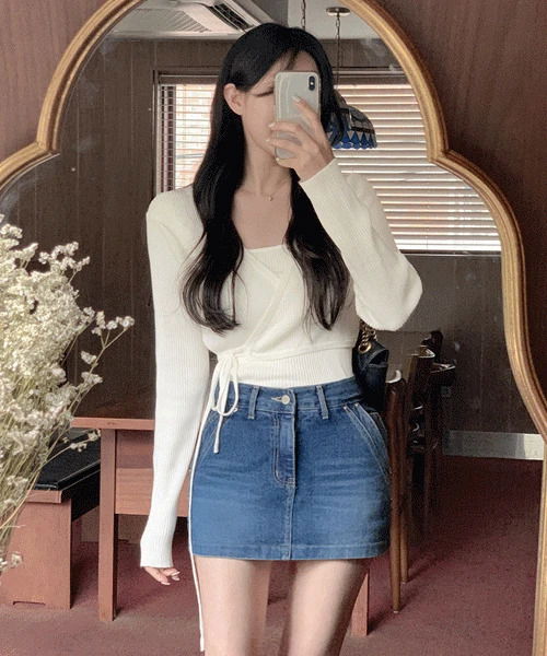 Dark Blue Denim Skirt Pants