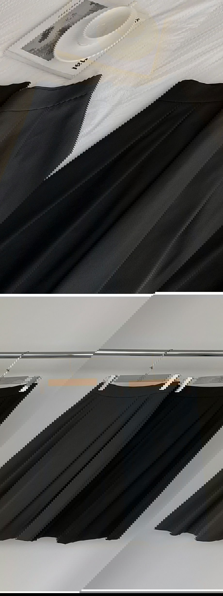 리리앤코 리엔이즈 핀턱 미디 스커트