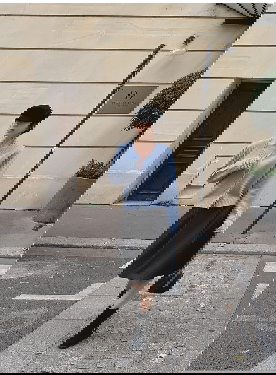 리리앤코 리엔이즈 핀턱 미디 스커트