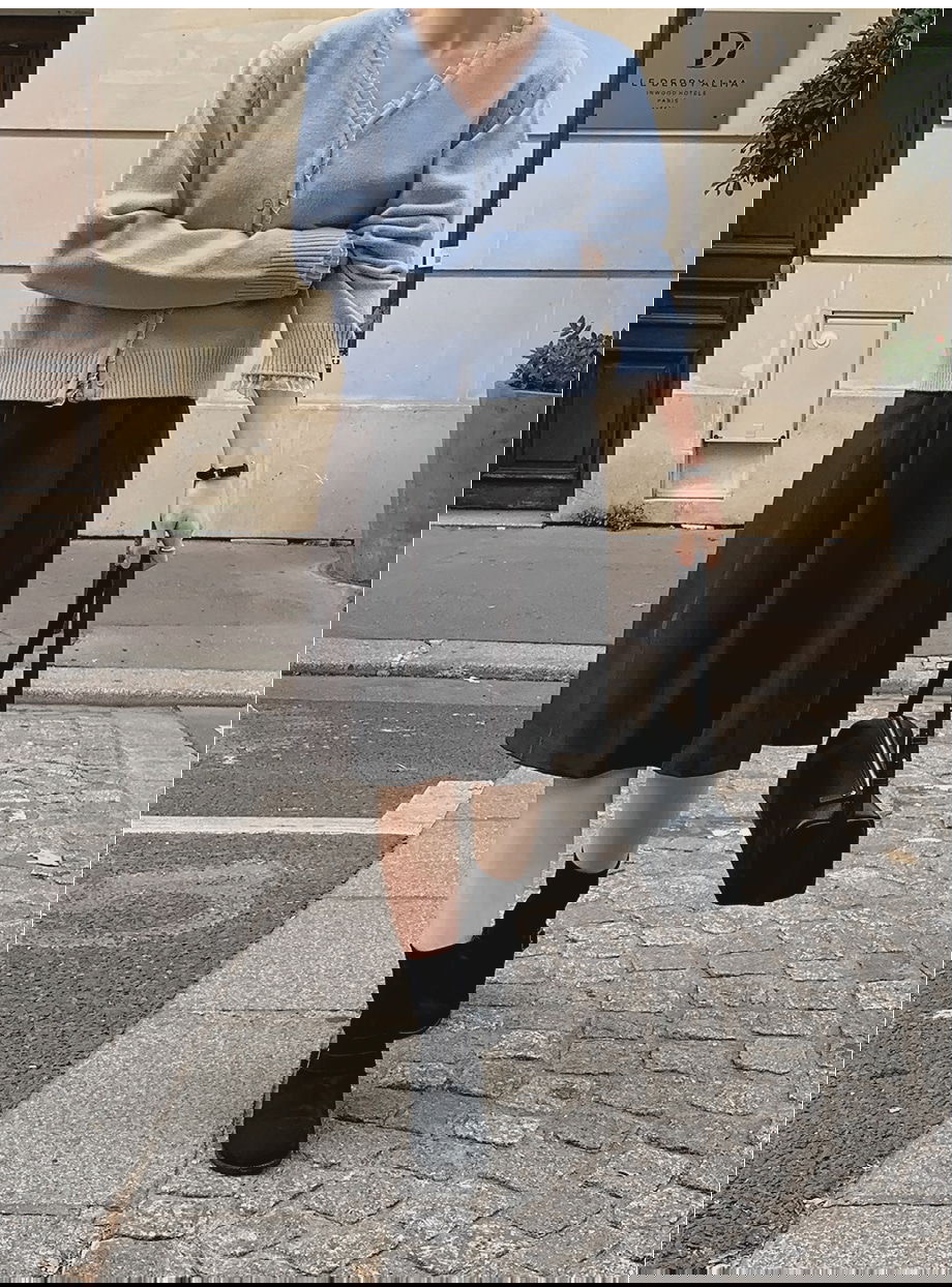 리리앤코 리엔이즈 핀턱 미디 스커트