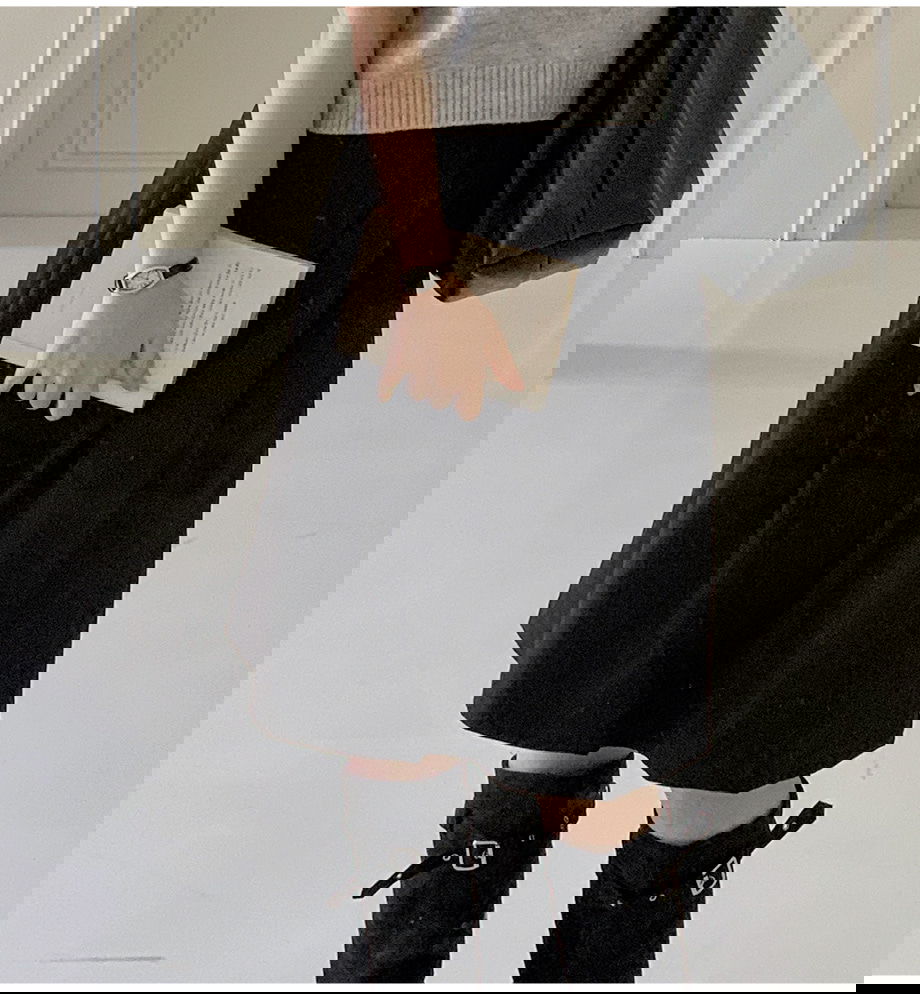 리리앤코 리엔이즈 핀턱 미디 스커트