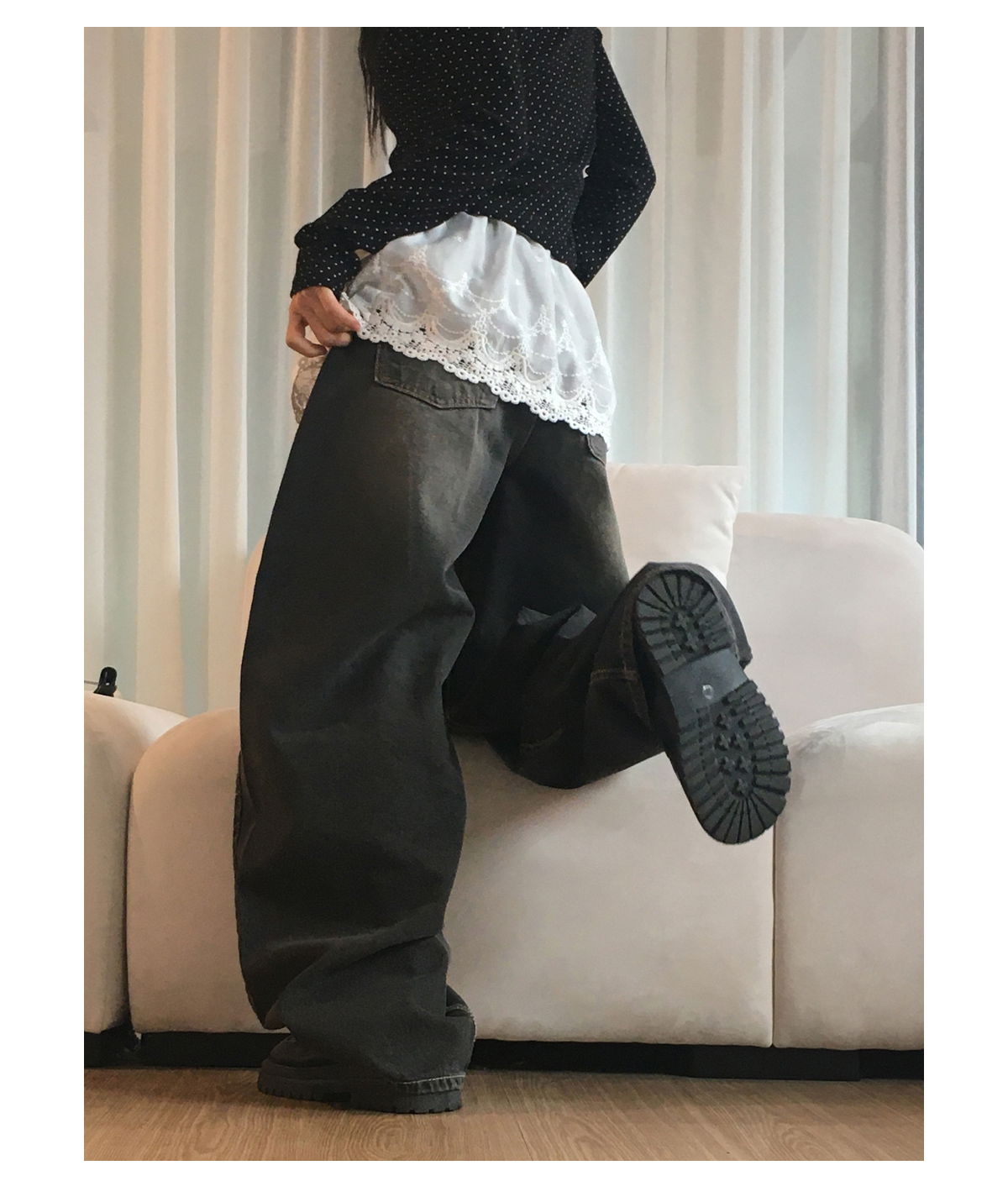 바지 모델 착용 이미지-S1L13