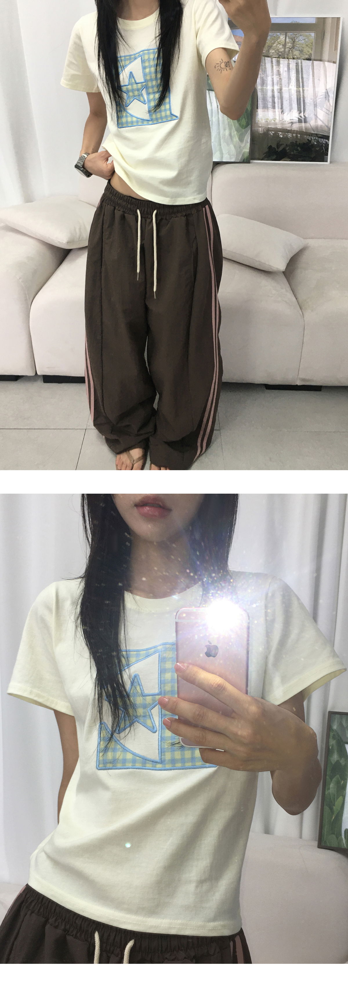 긴팔 티셔츠 모델 착용 이미지-S1L10