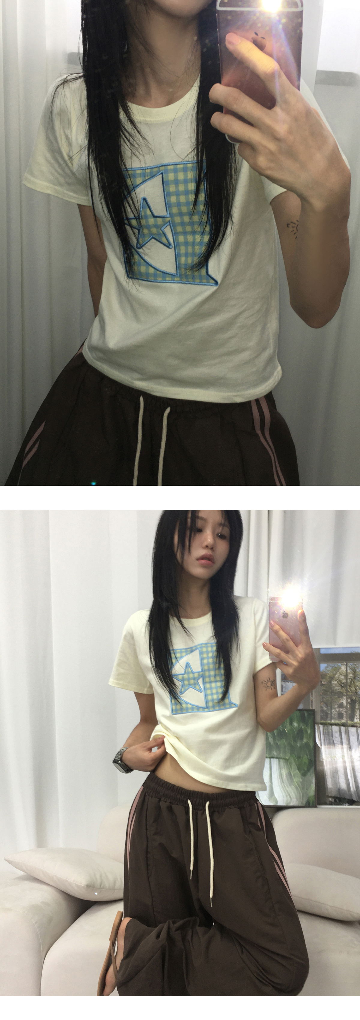 긴팔 티셔츠 모델 착용 이미지-S1L8