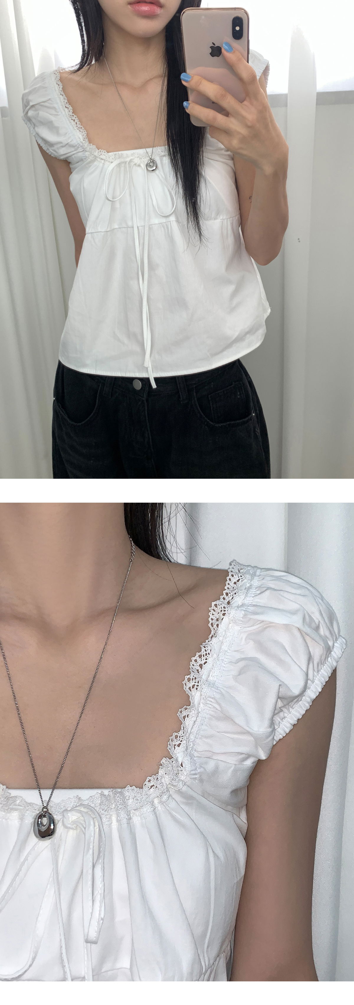 민소매 모델 착용 이미지-S1L11