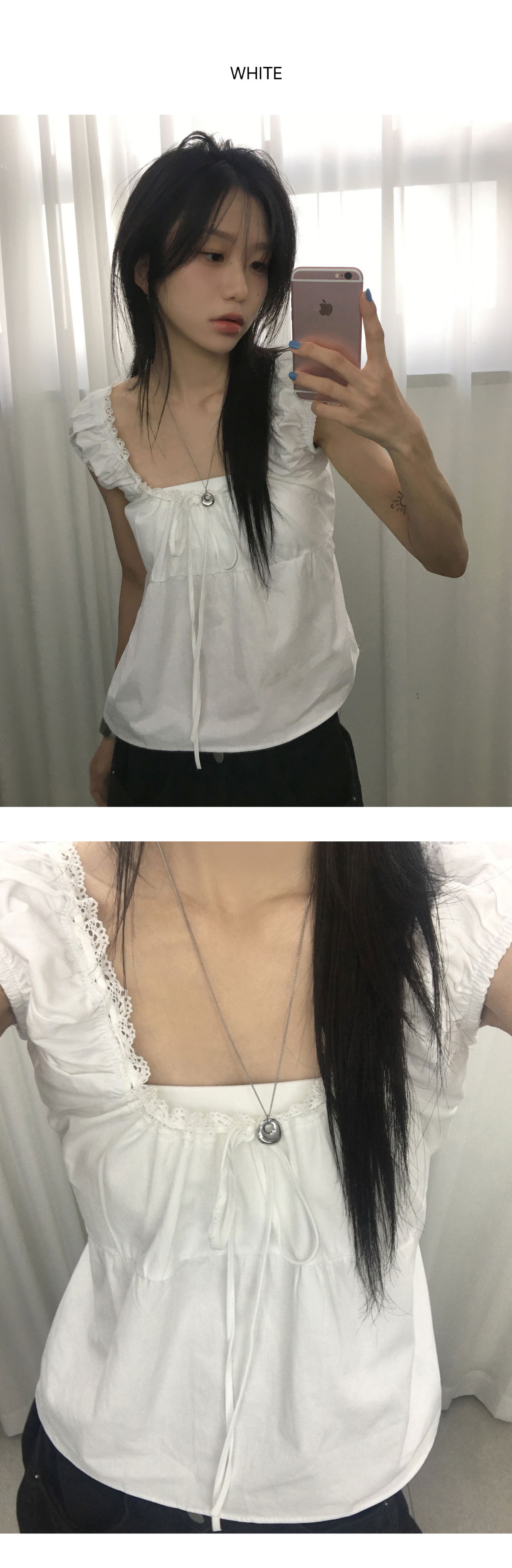 민소매 모델 착용 이미지-S1L13