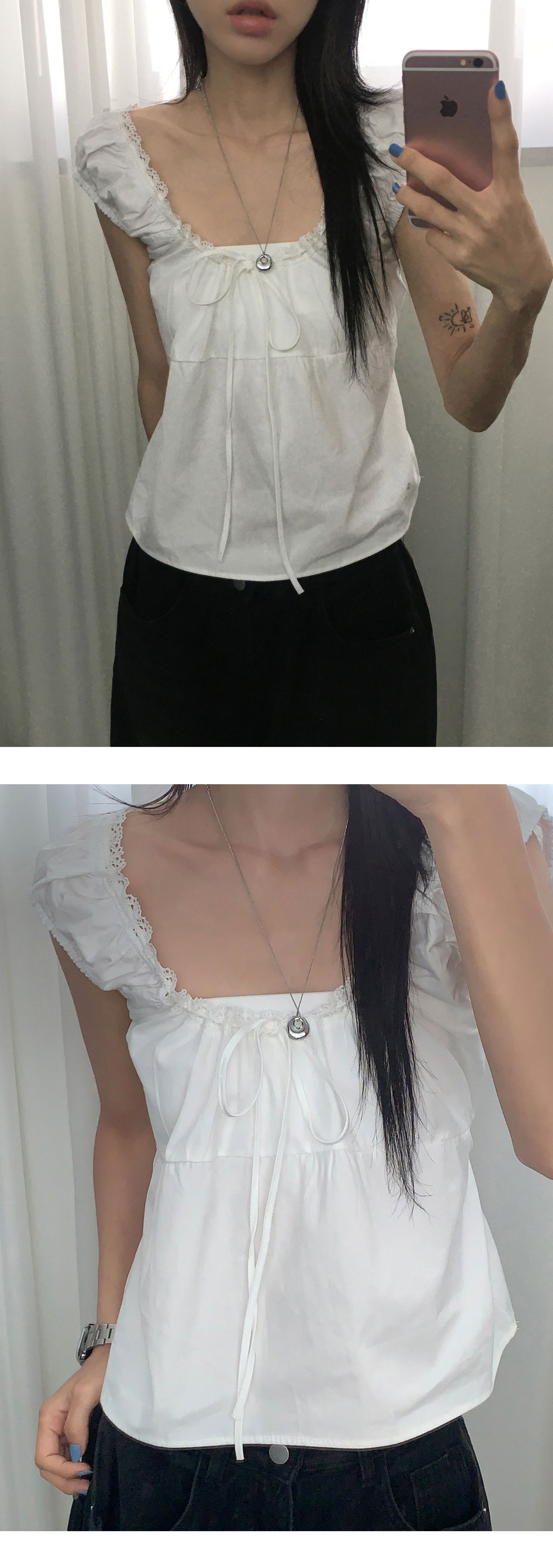 민소매 모델 착용 이미지-S1L8