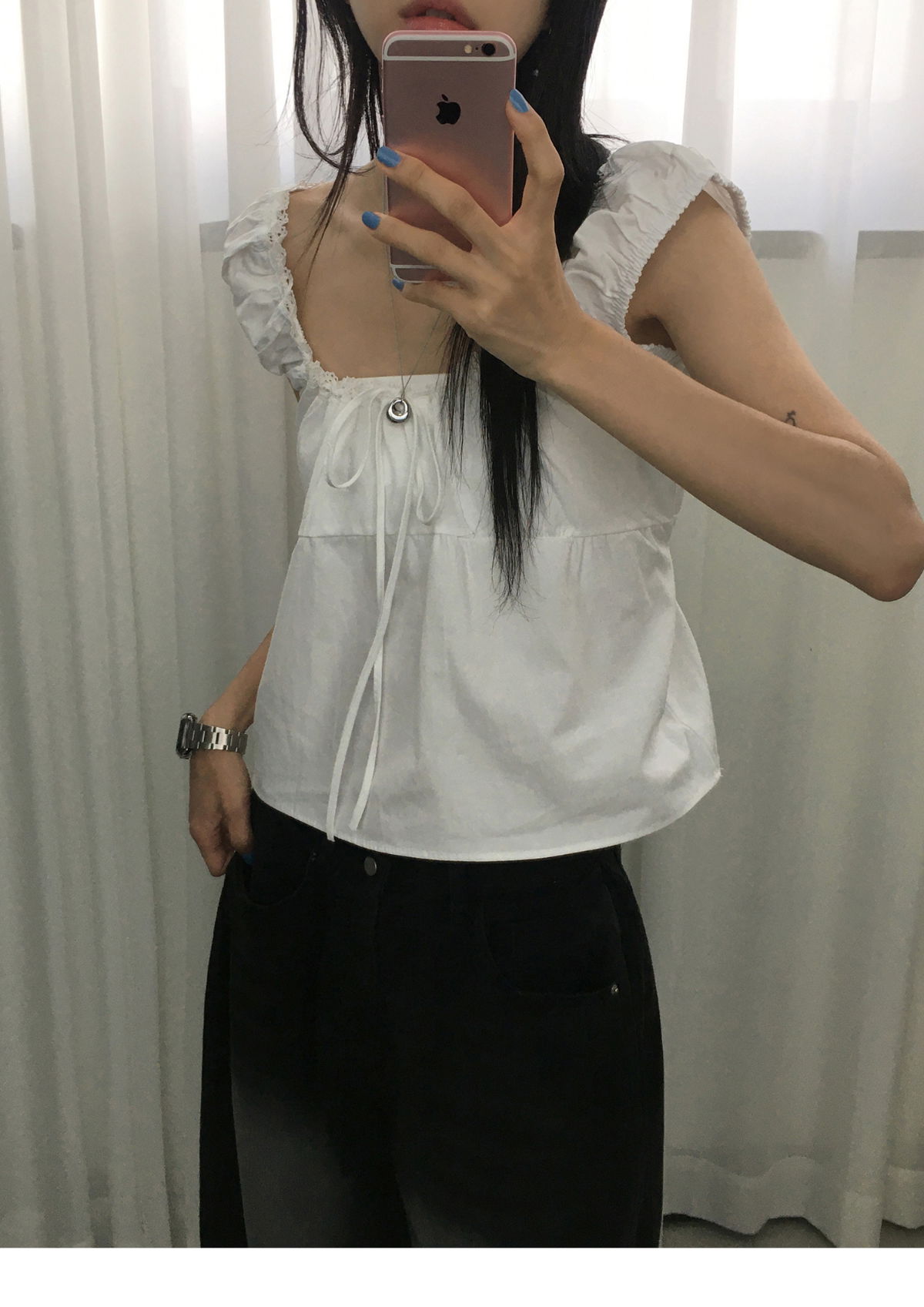 민소매 모델 착용 이미지-S1L10