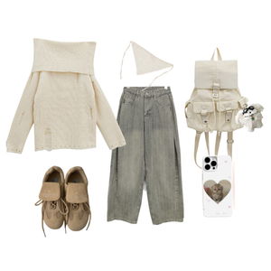 니트,스니커즈,백팩,가을,데일리 코디