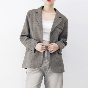 주트 헤링본 오버핏 울자켓