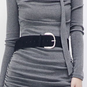 피코 와이드 스웨이드 벨트