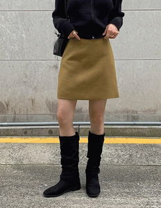 含羊毛迷你短裙