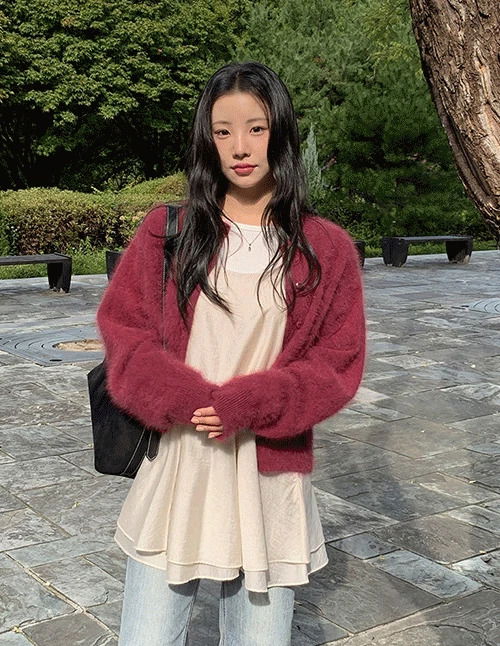 로코티 앙고라 라운드 가디건