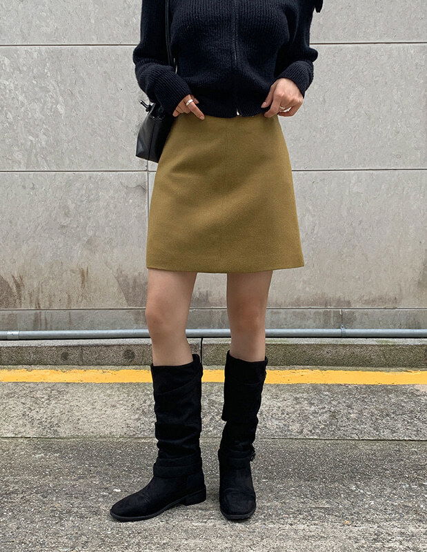 含羊毛迷你短裙