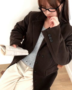 Leon two-button collar pocket Loose-fit blazer jacket