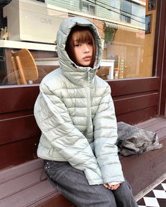 Chad Two-Way String Hooded Warmer Overfit Lightweight Padded Jacket