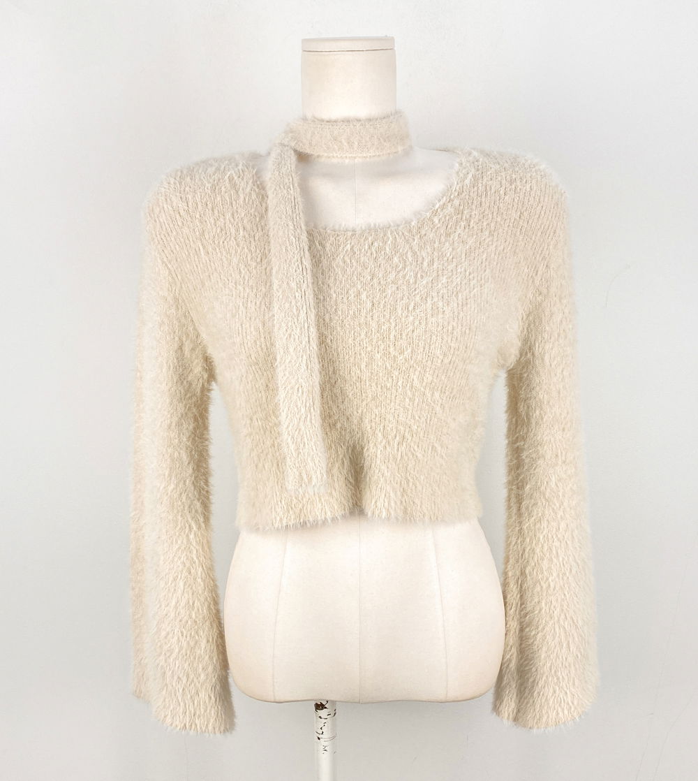 긴팔 티셔츠 크림 색상 이미지-S1L36