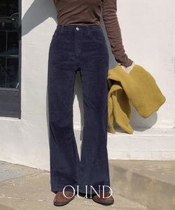 燈芯絨寬版靴型長褲