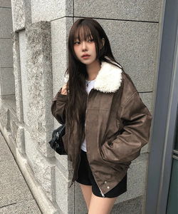 Zelda Vintage Leather Fur Shearling Jacket