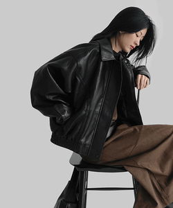 Lucia leather blouson jacket