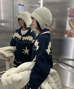 Coba Open Button Wool Beanie