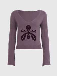 ︎ONLY VIVIC ︎PYGMALION FLOWER KNIT CROP TOP