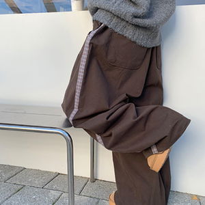 테르인 피치 체크 밴딩 팬츠