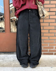 ボーリングコーデュロイスナップビゾワイドフィットロングパンツ