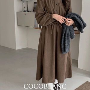 코듀로이 카라 롱원피스