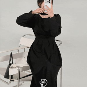 엔느핀턱플레어롱원피스