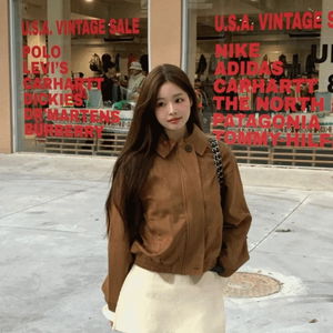 (모델소장) 페브 스웨이드 카라 집업 자켓 (2color)