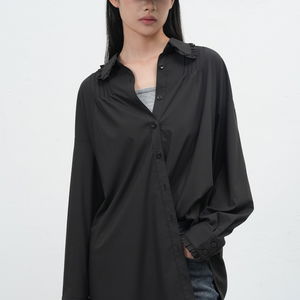 WOMAN 프릴 카라 루즈핏 셔츠