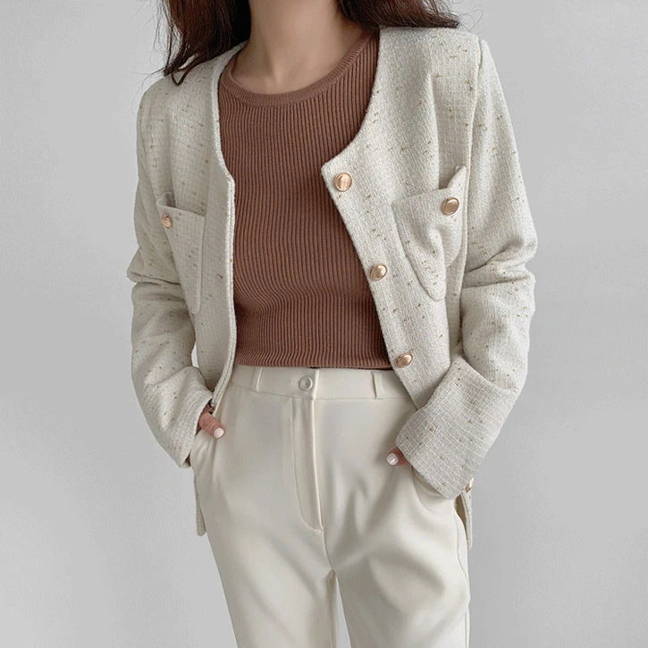 우아금장2 라운드트위드자켓