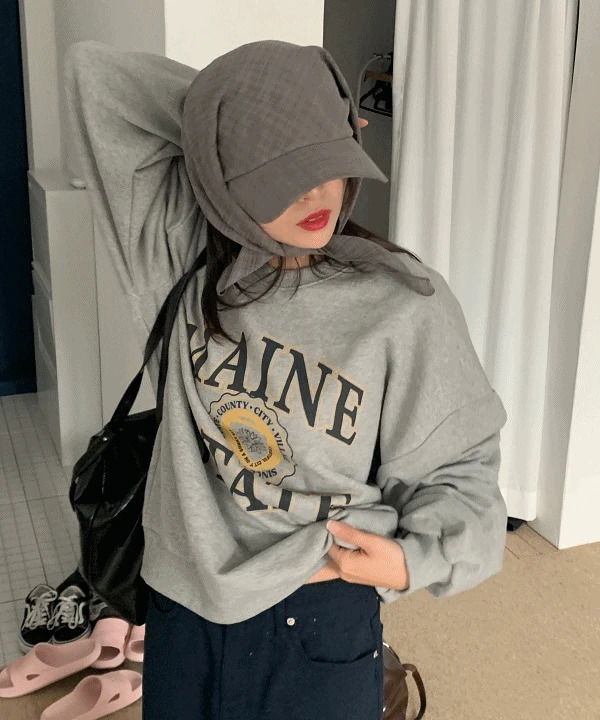 Main Overfit Loose-fit Jersey Spring Long Sleeve Sweatshirt 3 Colors